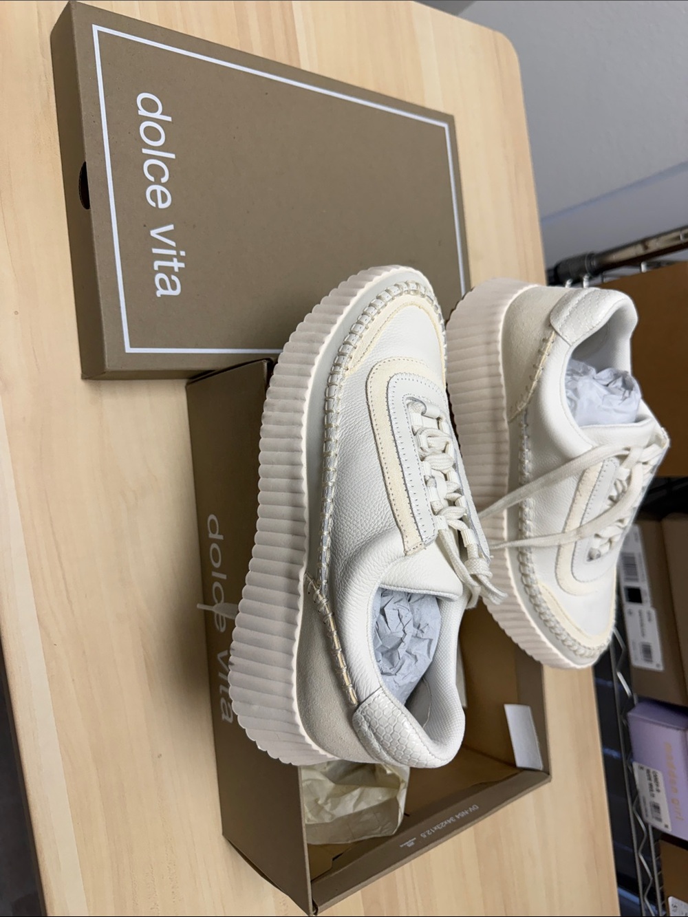 Dolce Vita Off-White Platform Sneakers